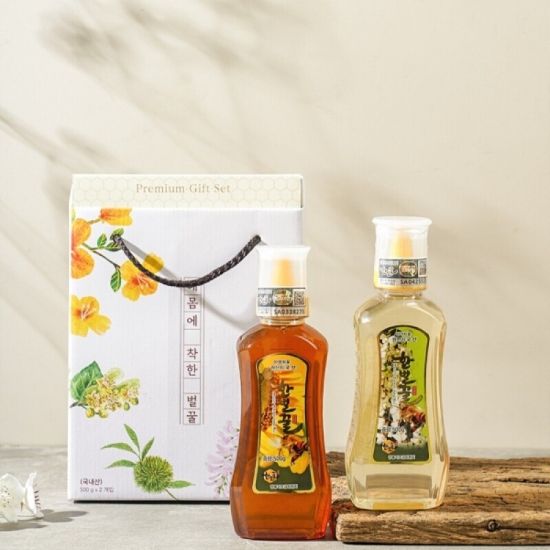 양양꿀단지농원,자연그대로의 천연 벌꿀 한벌꿀(아카시아꿀&야생화꿀 500g x 2종세트)